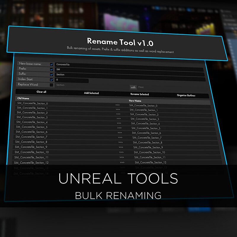 Unreal Engine 5 - Renaming Tool Editor Widget