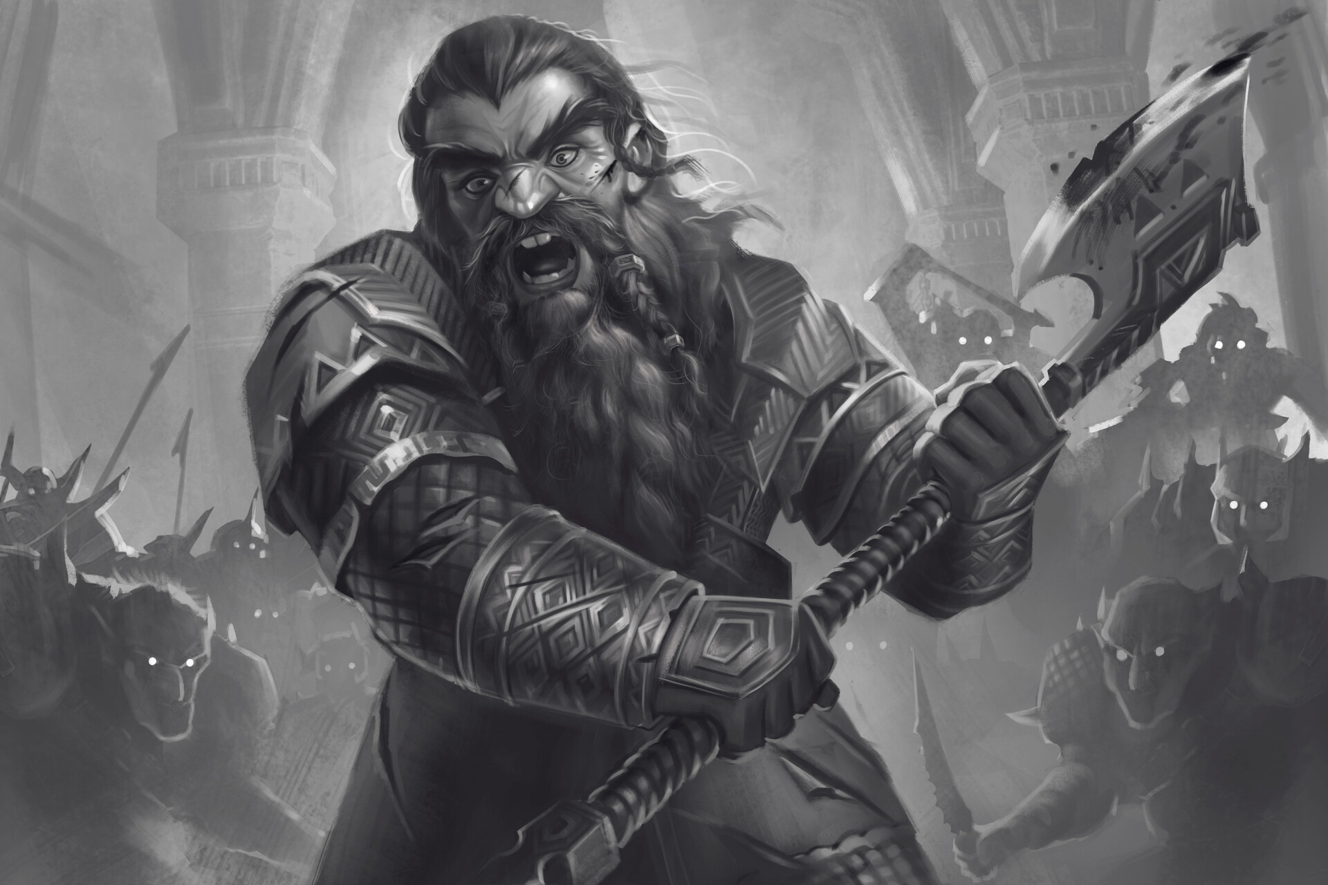 ArtStation - Gimli at Battle of Khazad Dum