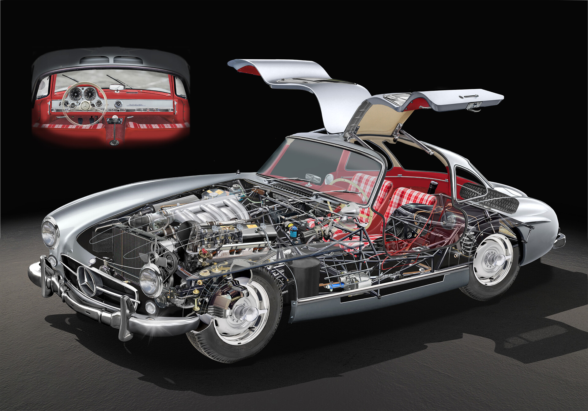 Tailor-made Cutaways - Mercedes 300 SL 