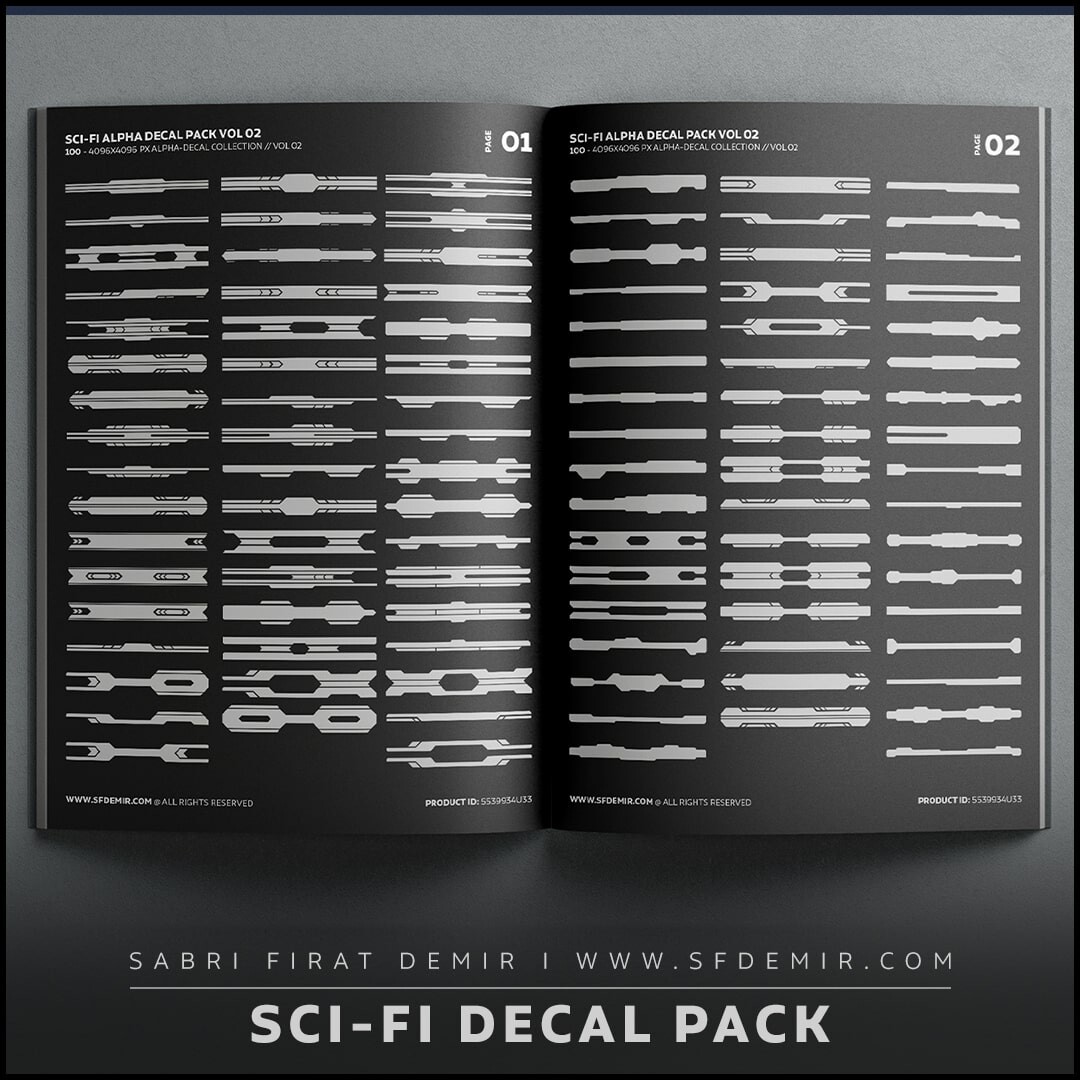 100 + Sci-Fi Alpha Decal Pack Vol 02