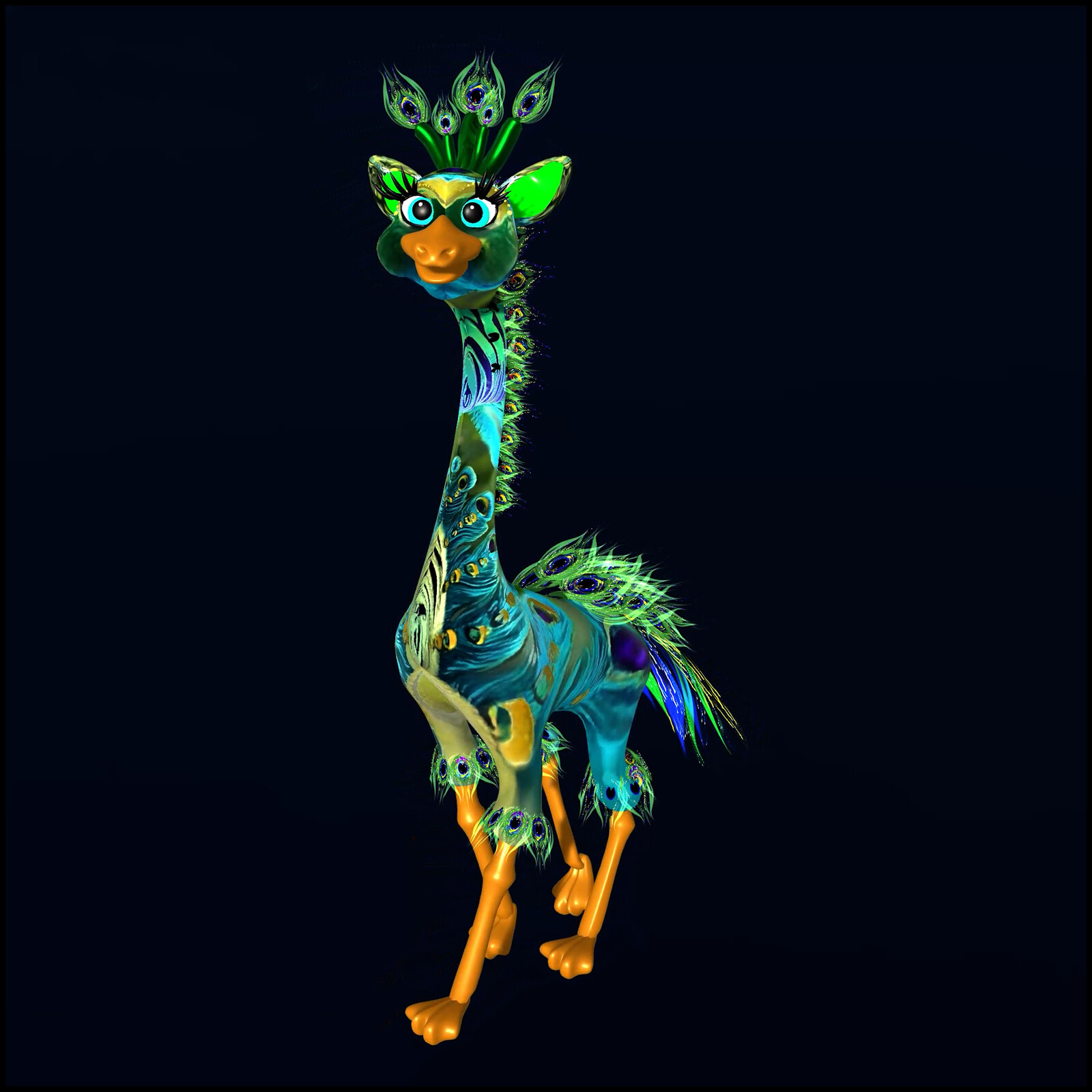 Peacock Giraffe