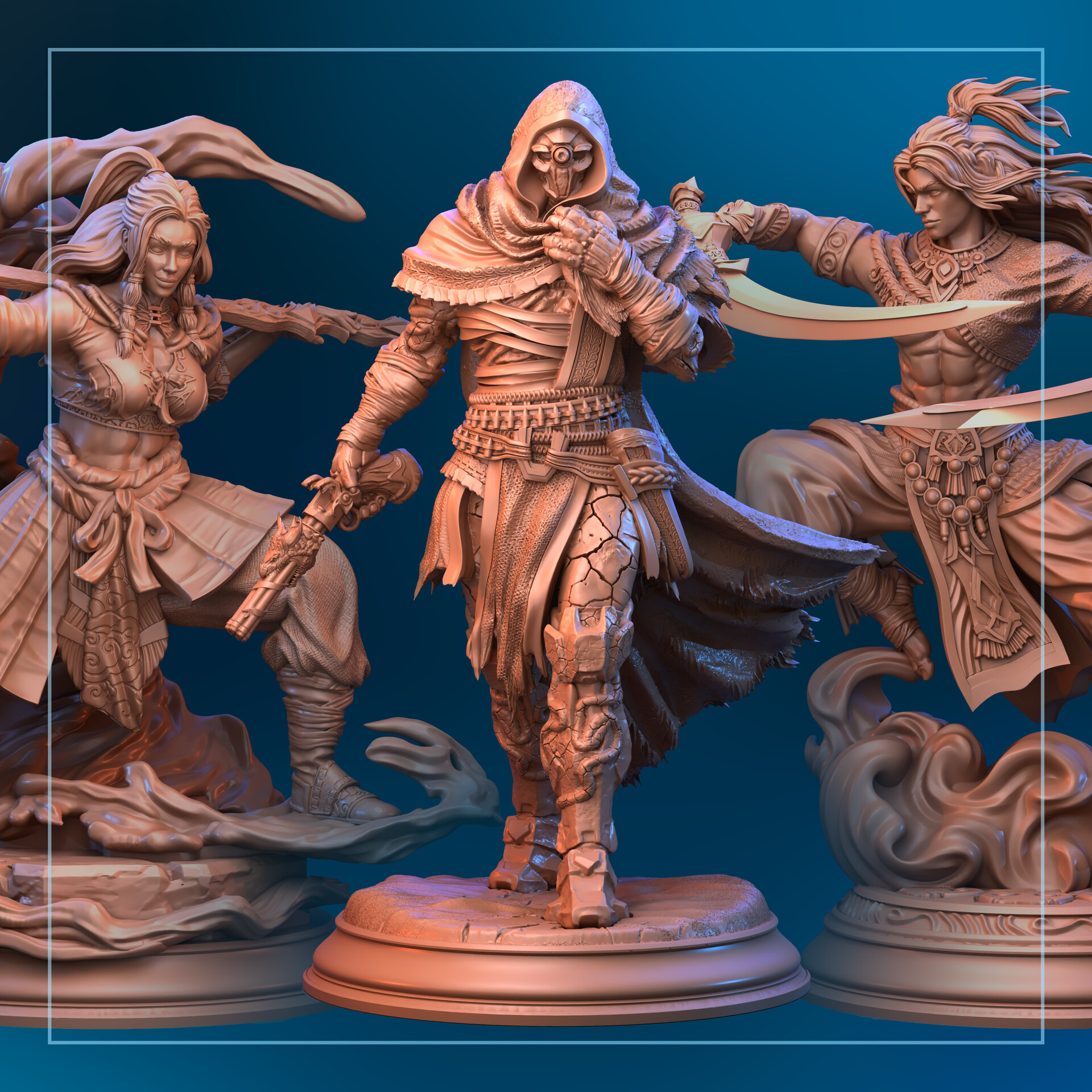 ArtStation 3D Printable Characters (The Elements)