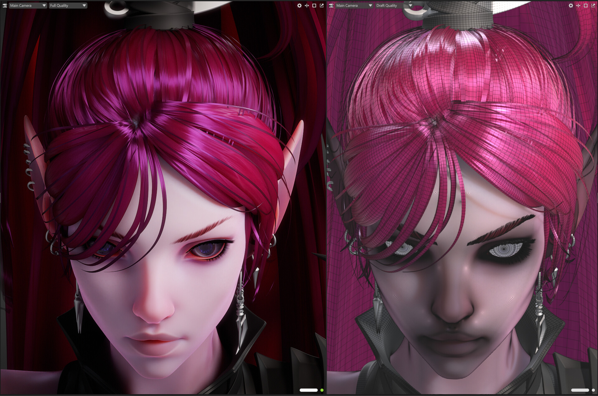 ArtStation - Stylized PBR hair breakdown: Lelith Hesperax