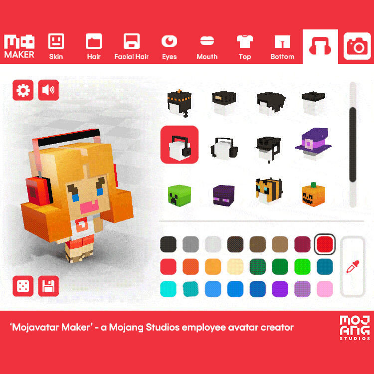 Mojavatar (UX) - Mojang Studios Employee Avatar Creator