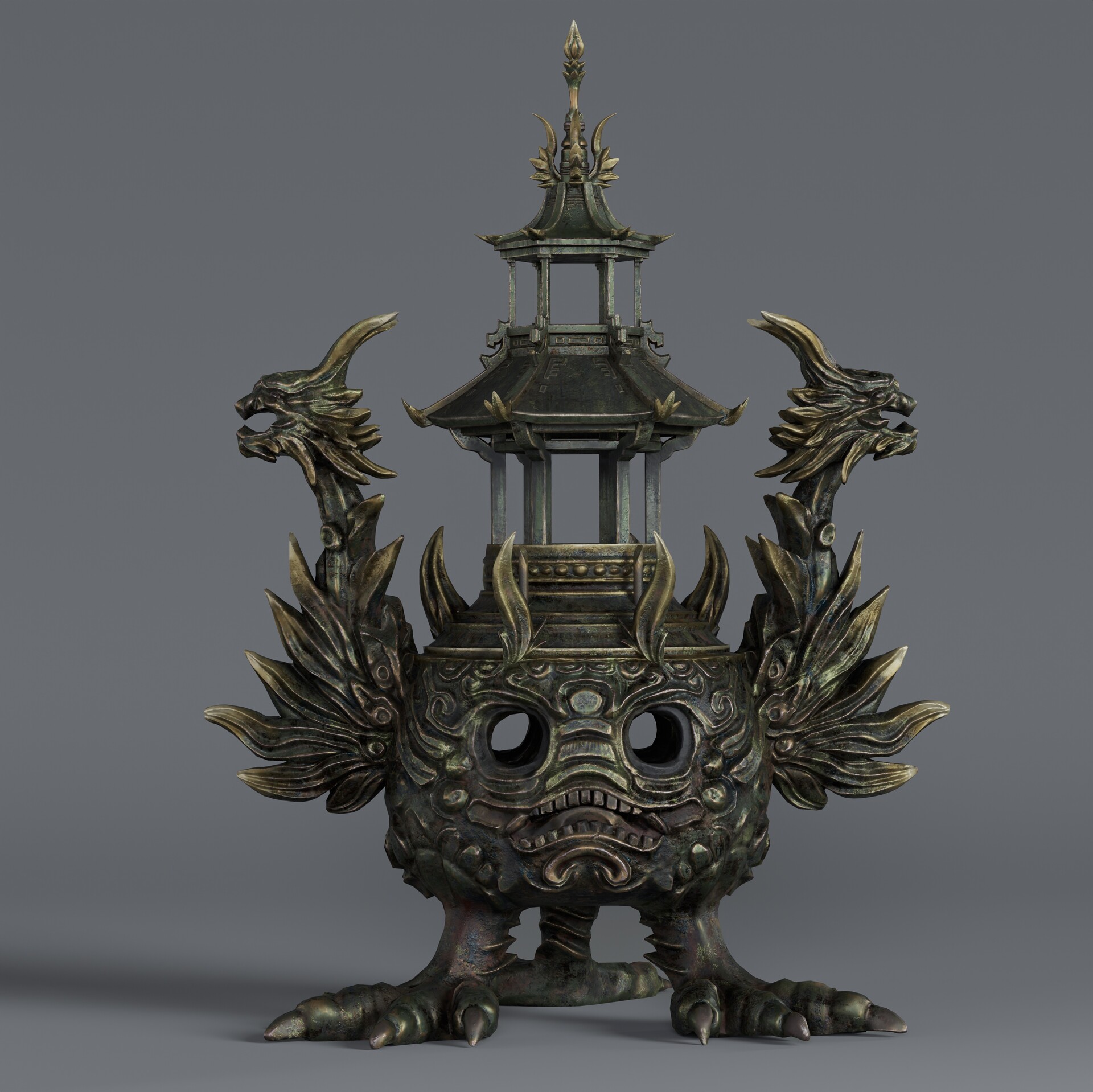 ArtStation - 青铜鼎炼丹炉（Dan furnace）