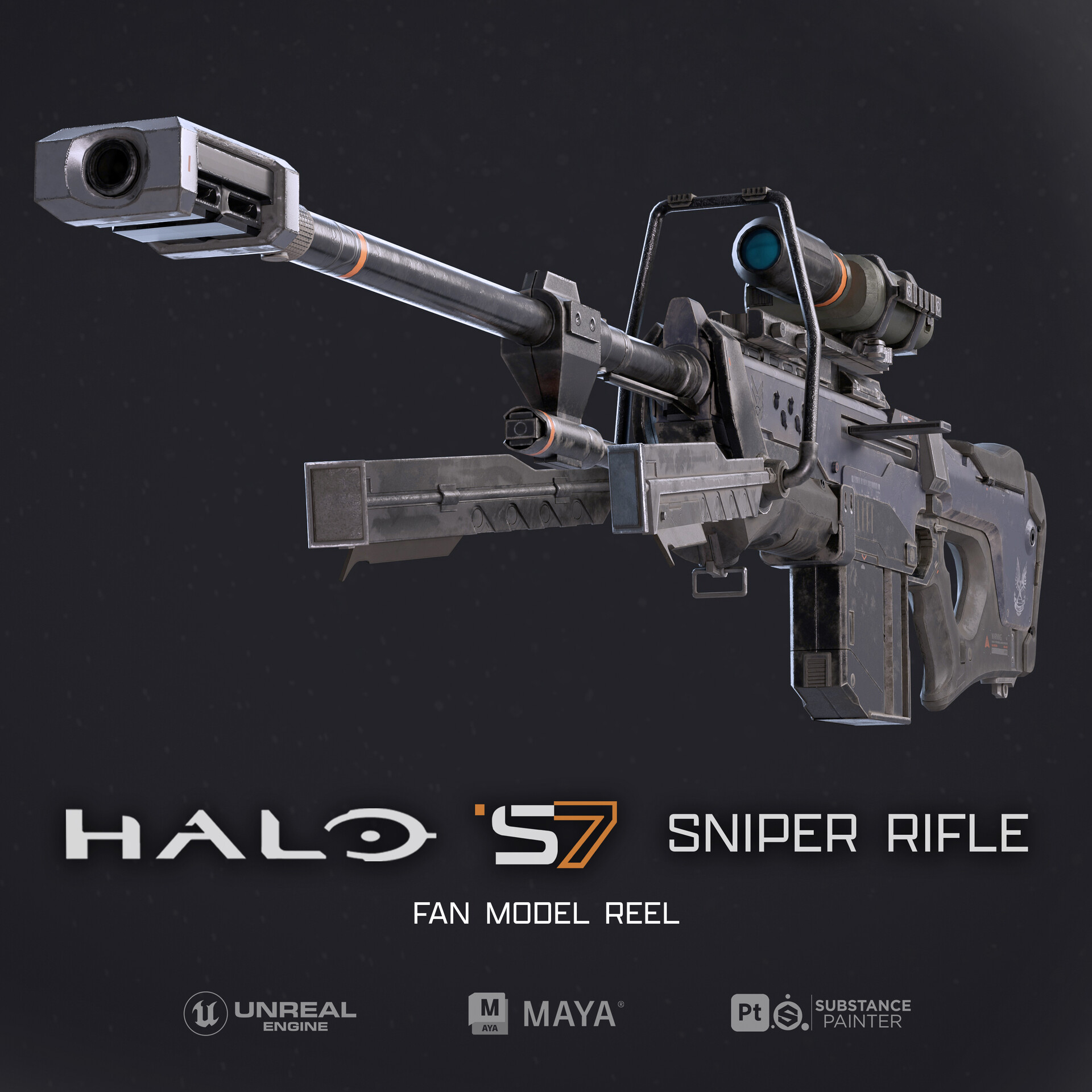 ArtStation - Halo Infinite S7 Sniper Rifle || SRS99-S7 AM || Fan Art