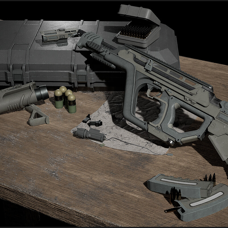 Near future Styer AUG assault rifle! Game ready assets 