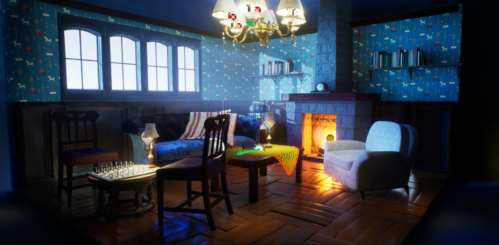 Christmas Living room at unreal Engine 5