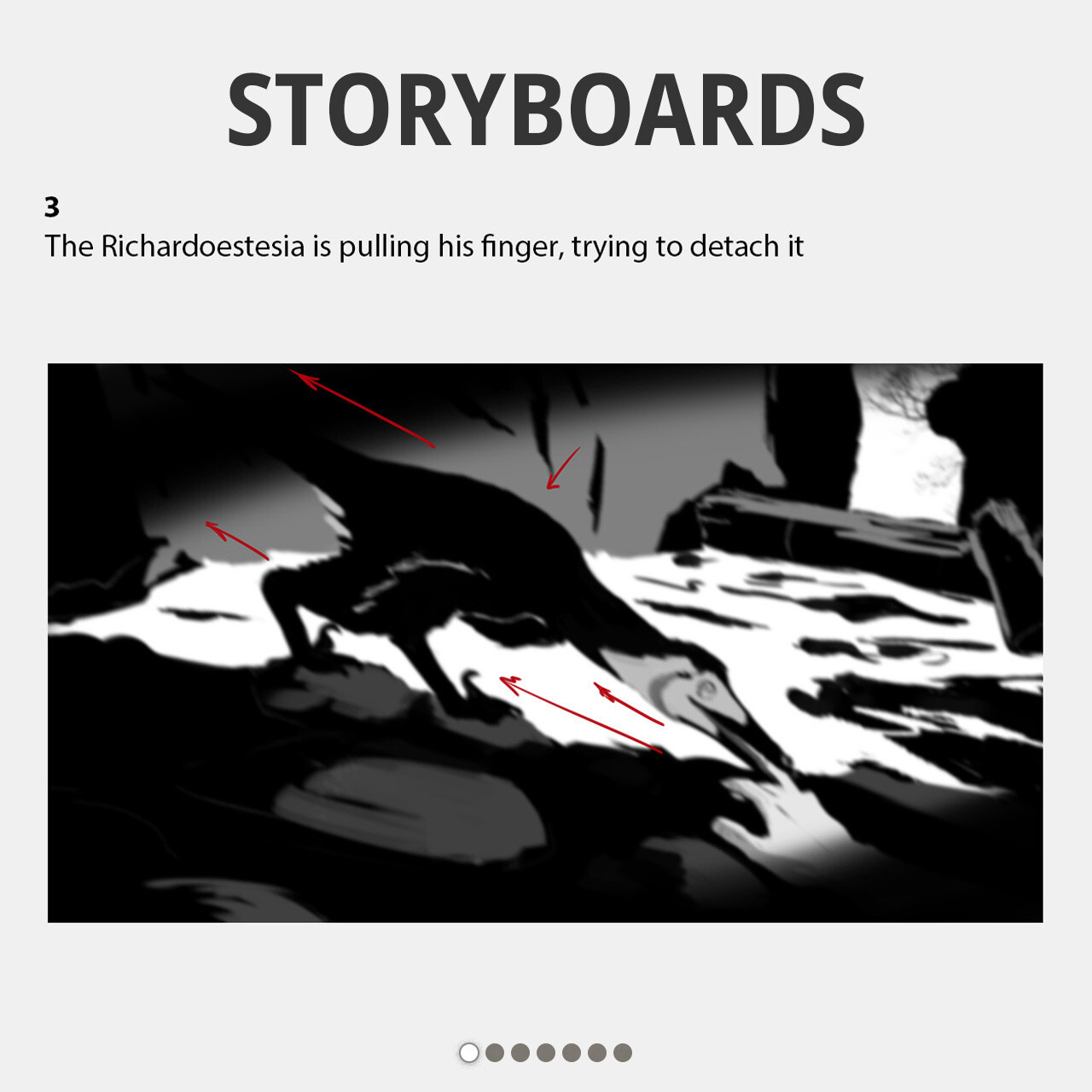 Storyboards for videogame cutscenes