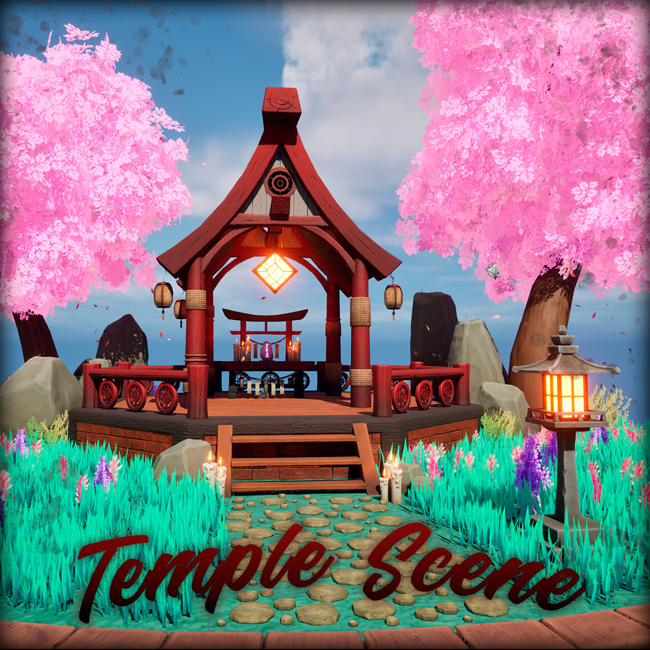 Temple Scene Stylized