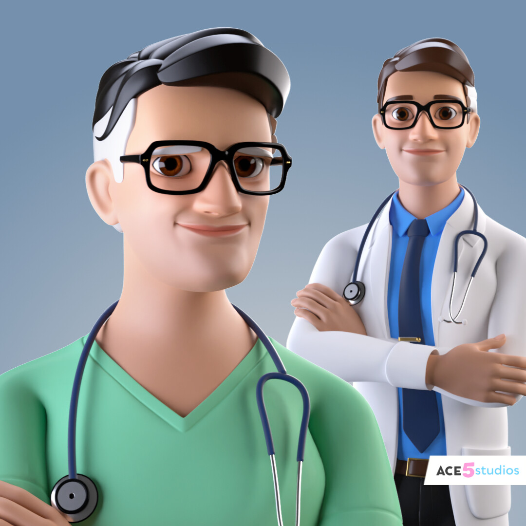 Doctor Marty Cinema 4D stylized cartoon rig | Character rigged in C4D.