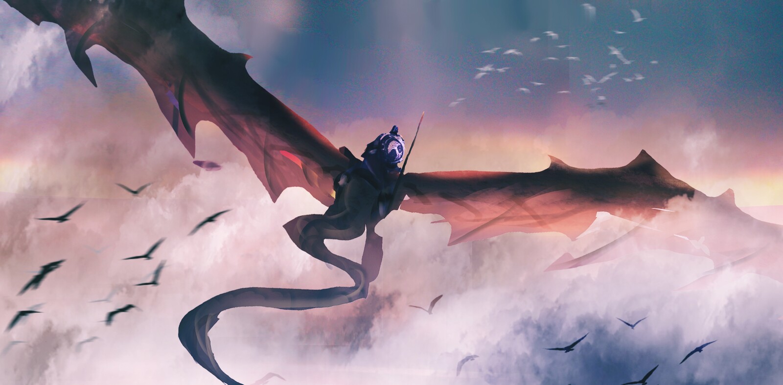 Above the sky Dragon rider