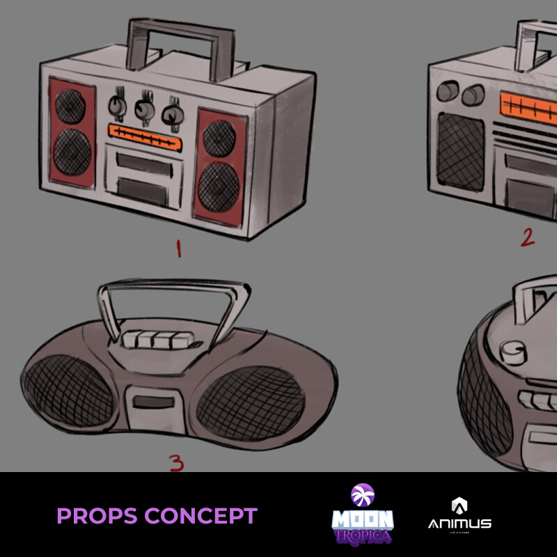 Moon Tropica 2D props concept