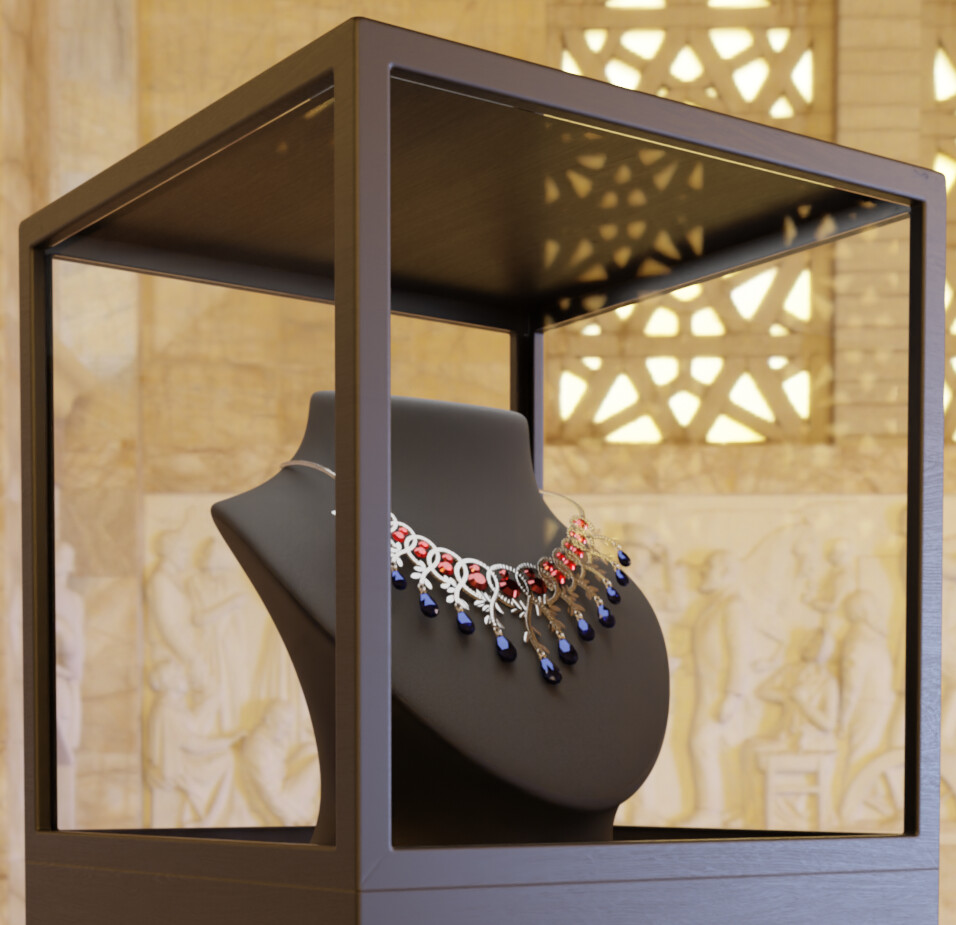 Necklace in showcase