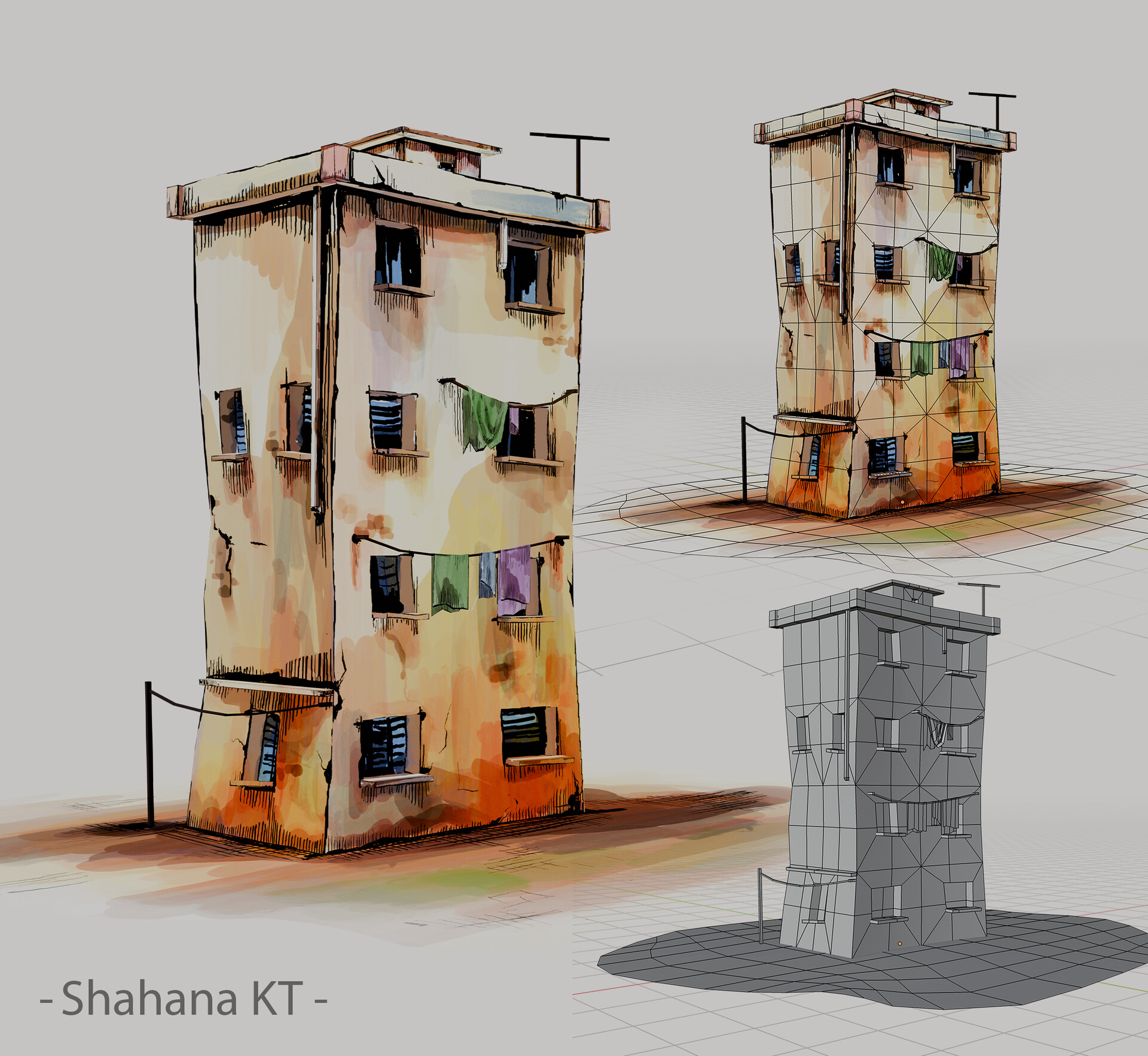 ArtStation - Stylized old Building in handpainted look