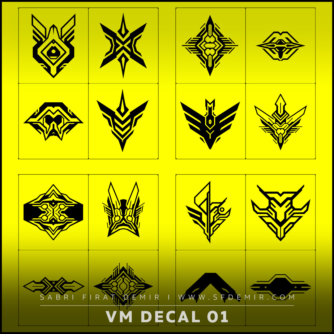 VM Alpha Decal Pack 01 – 32-Piece High-Resolution Mask &amp; Detail Overlay Collection