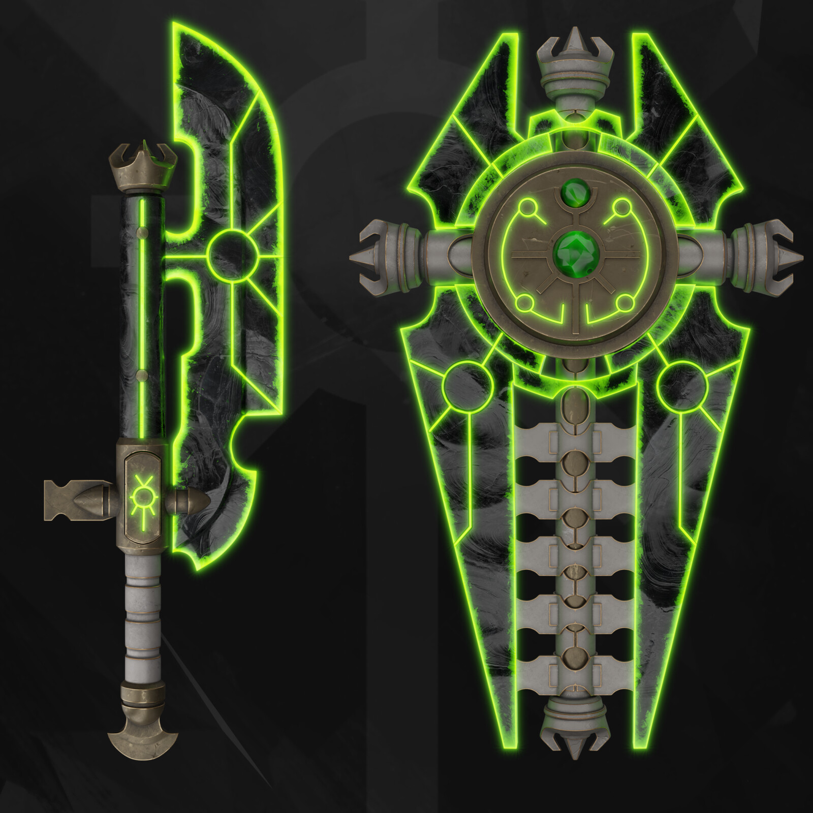 Warhammer 40K Necron Lychguard's  Dispersion Shield and Hyperphase Sword