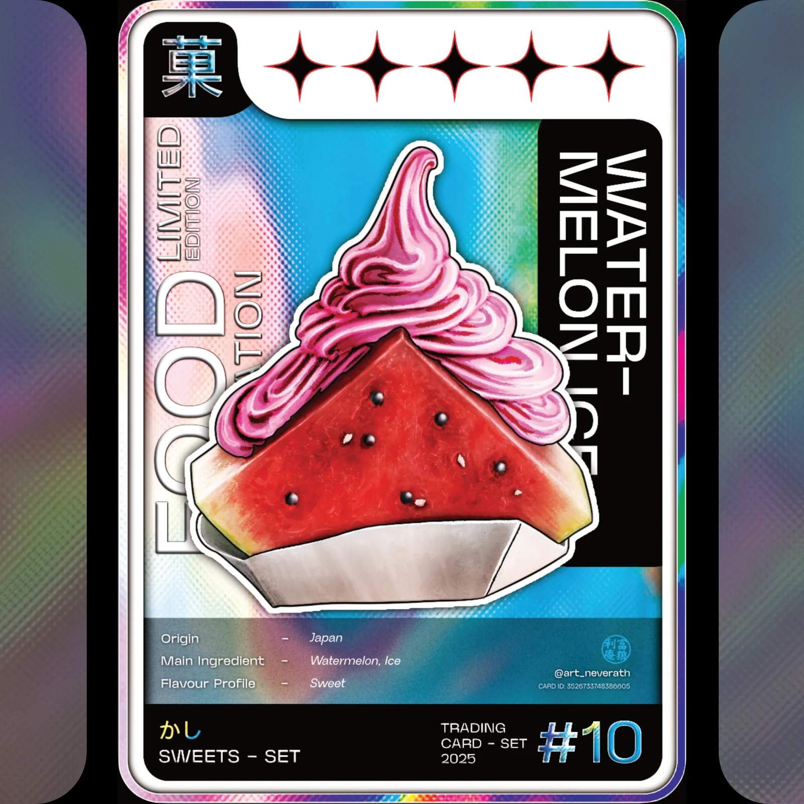 Food Trading Card / Sweets Set / 10 / Ice Cream Bucket