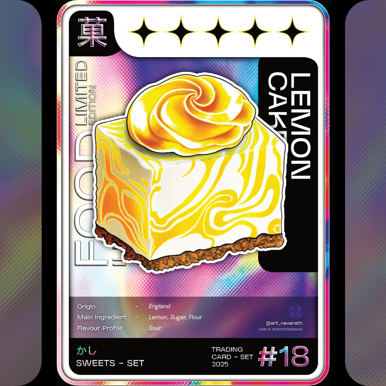 Food Trading Card / Sweets Set / 18 / Lemon Cake