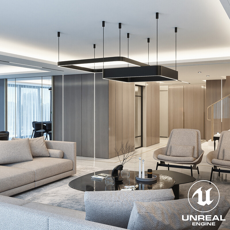 Luxury Villa Saloon Archviz
