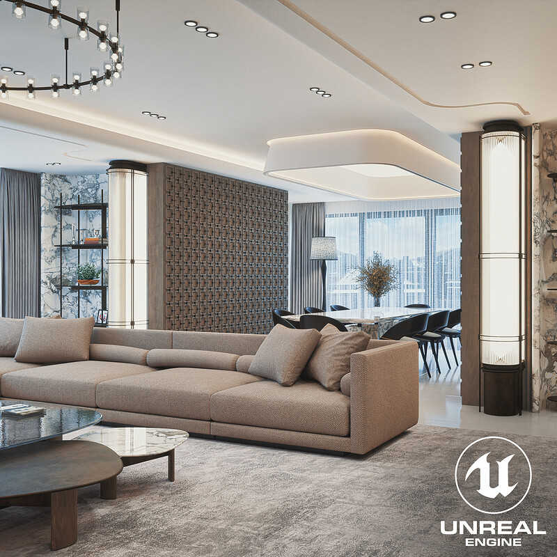 Luxury Villa Saloon Archviz