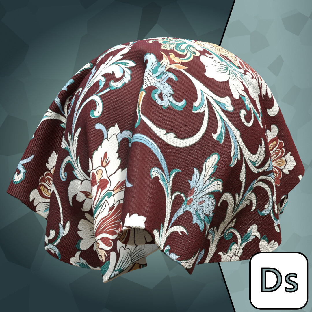 Red Regal Jacquard Fabric