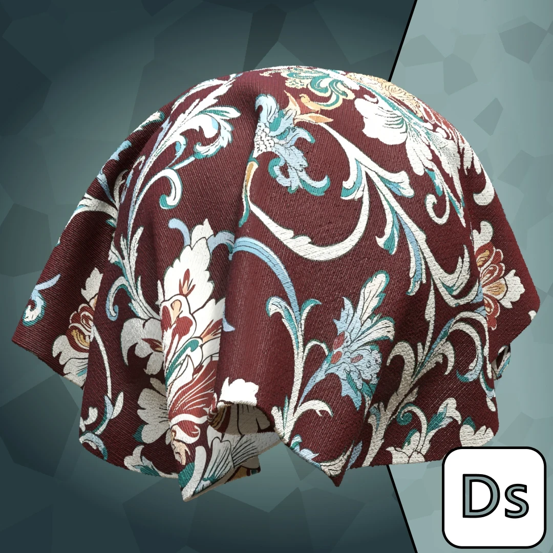 Red Regal Jacquard Fabric