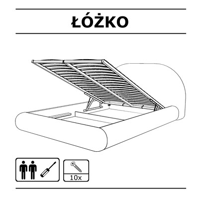 Animation showing how to assemble a bed