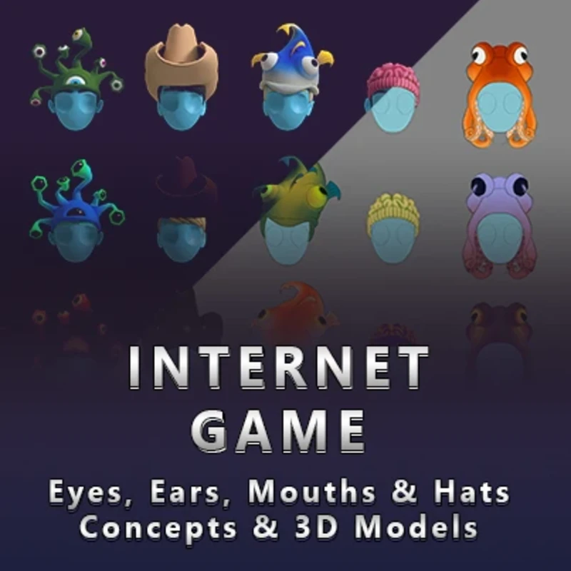Internet Game: Head Cosmetics Concepts & 3D Models