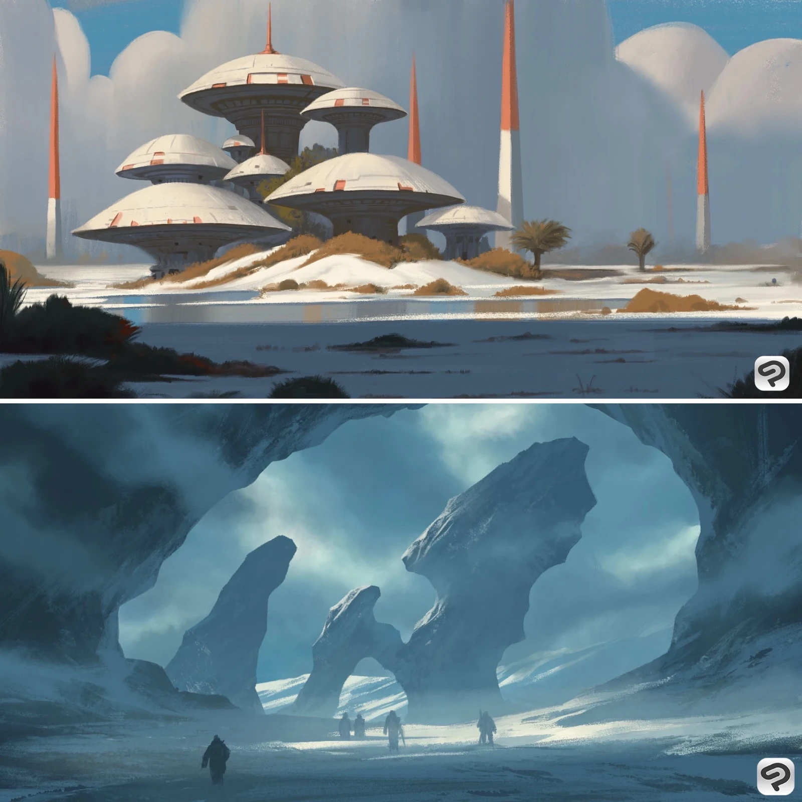 Environment sketches in Clip Sudio for Ipad