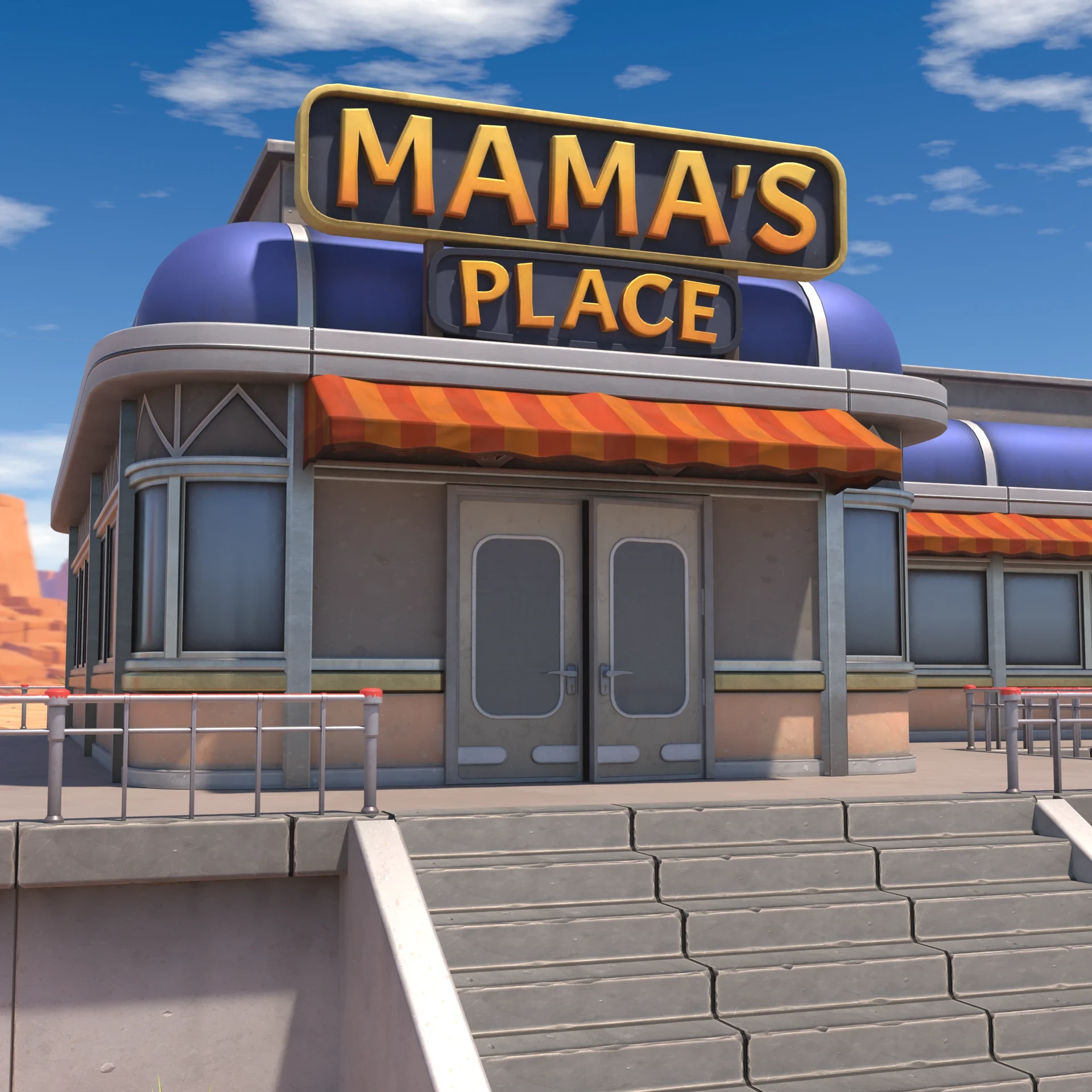 ArtStation - Stylized Modular Diner Building