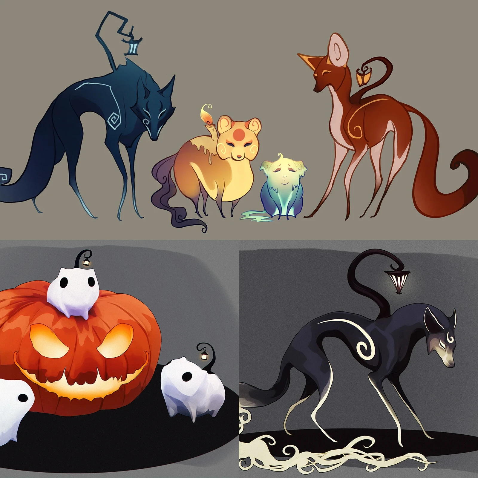 Lantern Wolf Character Designs