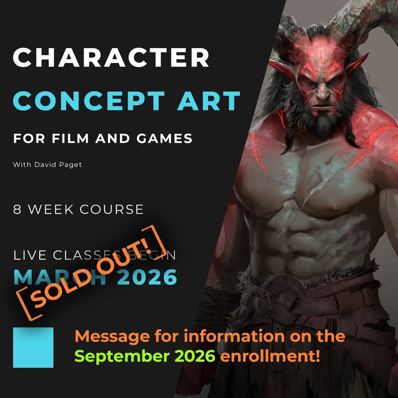 Character Concept Art for Film and Games, March 2026 - SOLD OUT
