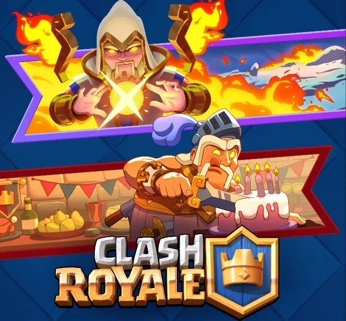 Clash Royale - Battle Banners: Fire Wizard and 10th Anniversary Illustrations