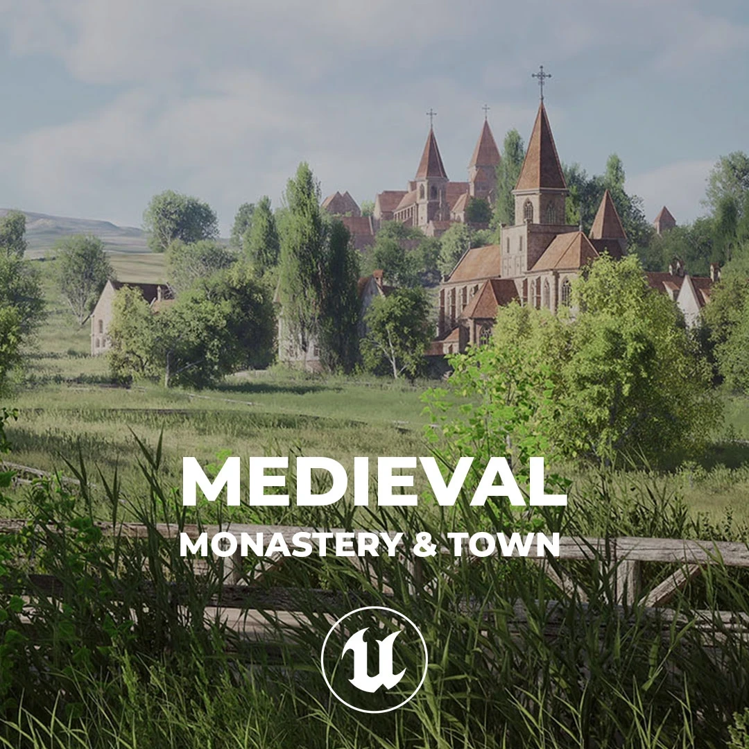 Medieval Town &amp; Monastery Environment in Unreal Engine 5 