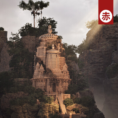 Asian Abandoned Temple Environment