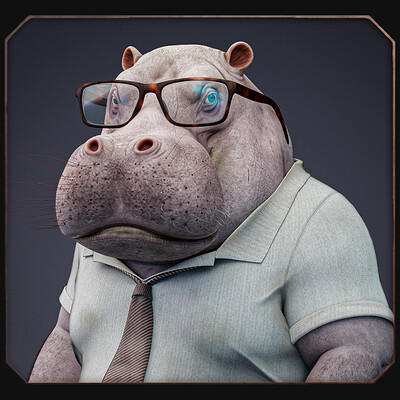 Office Hippo - Render ready 3D model (Fiverr)