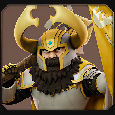 Golden Horn Dwarf 3d model