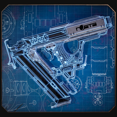 Sci-fi Nail Gun-Game Ready 3d model (Fiverr)