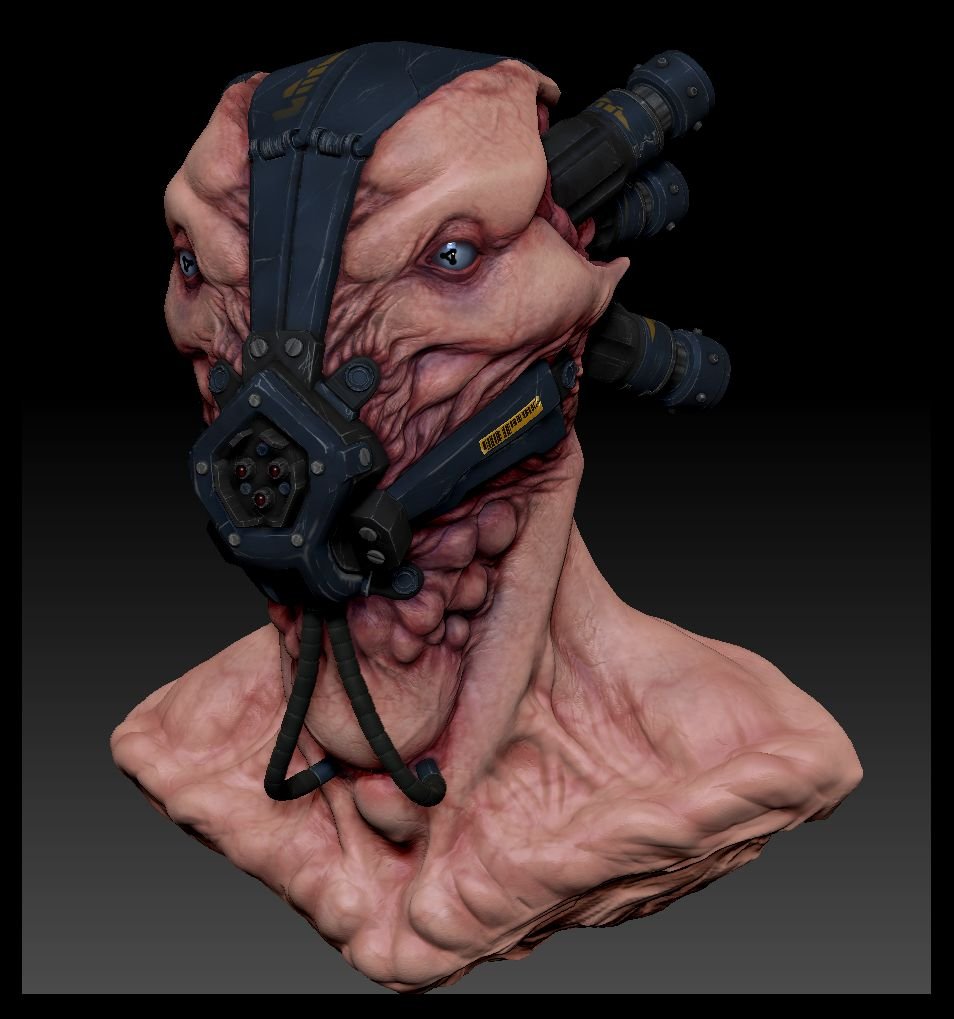 Alien Pilot Head zbrush image