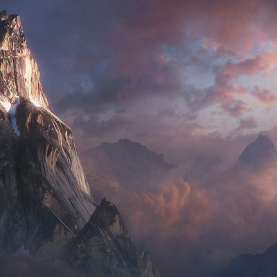 Mountain in the couldshd