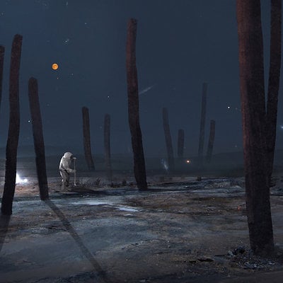 Speedpaint moon forest