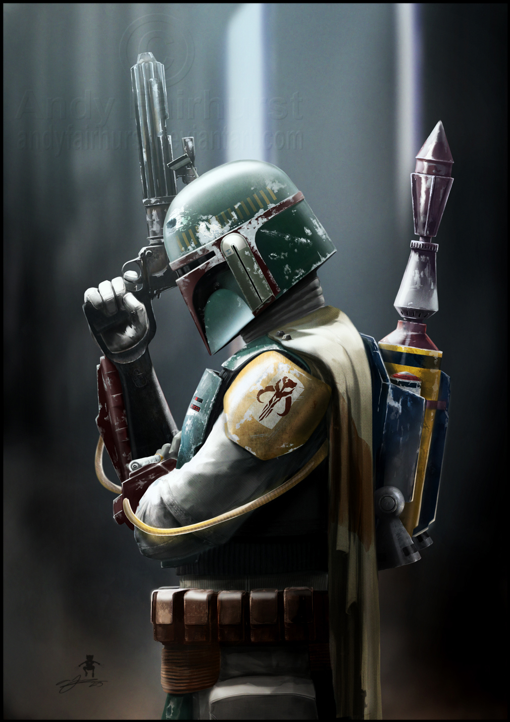 Andy Fairhurst Boba Fett This figure is boba fett from the empire strikes back (his return of the jedi costume is a little different). andy fairhurst boba fett