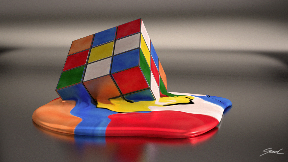 Artstation Melting Rubiks Cube Phil Gosch