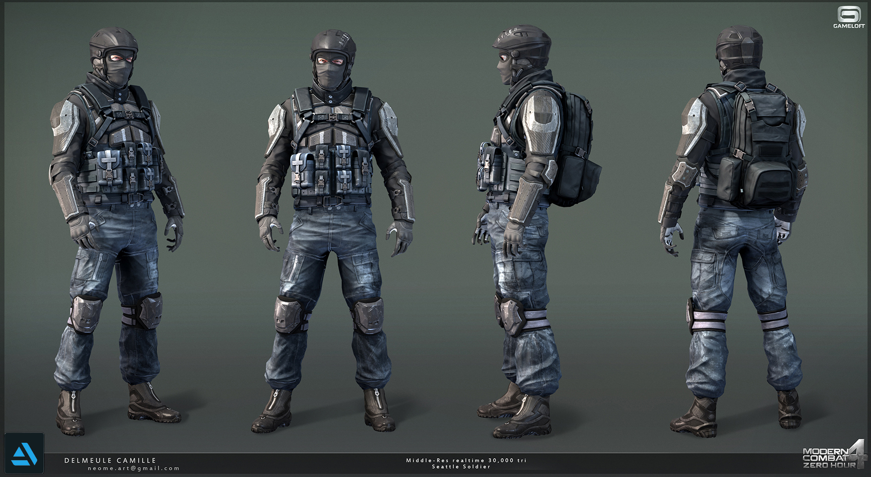 ArtStation - Modern Combat - Seatlle soldier, camille delmeule