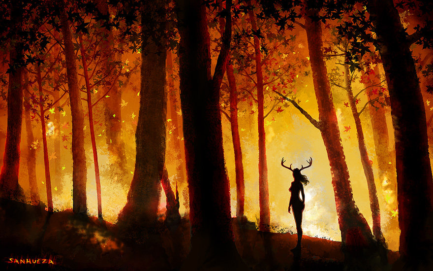 "Forest Fire" - painted with Photoshop