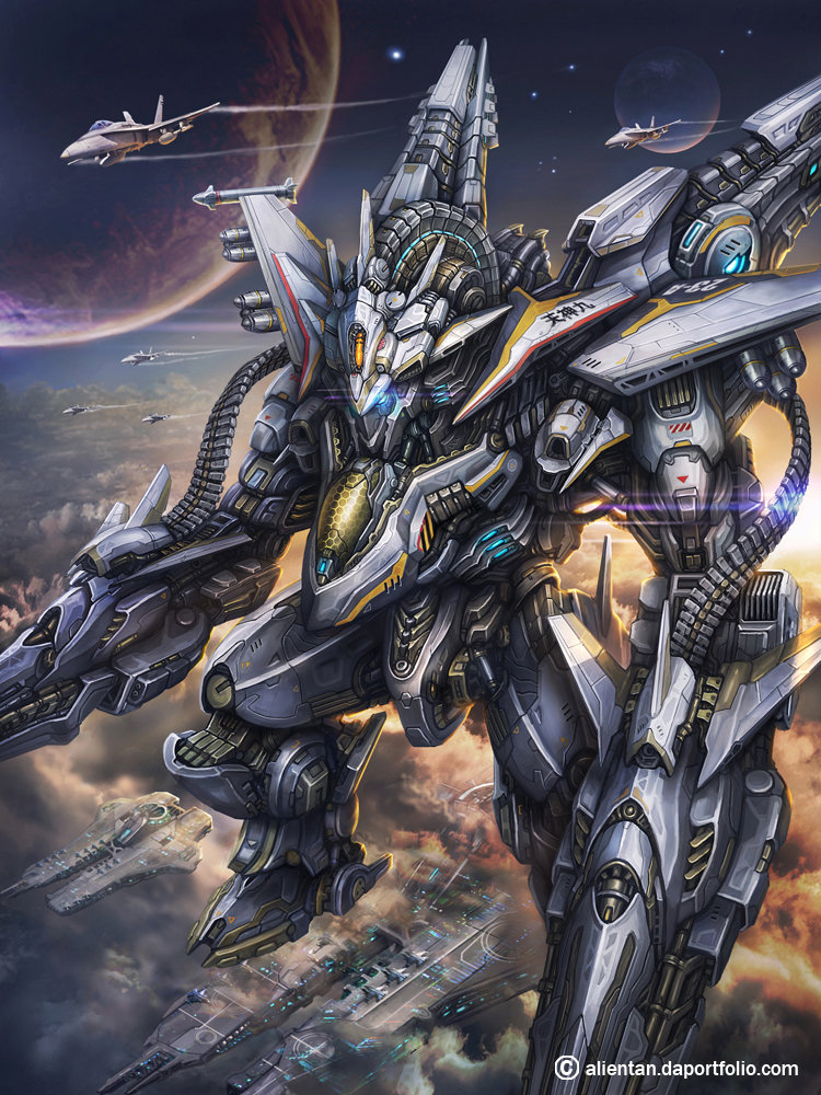Artstation White Knight Alient Heavy knight mecha, weiyi qin. artstation white knight alient