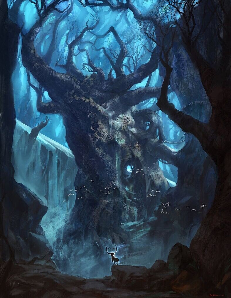 Паутина фэнтези. Паутина арт фэнтези. Город в паутине фэнтези. Иония мифическое дерево Шен