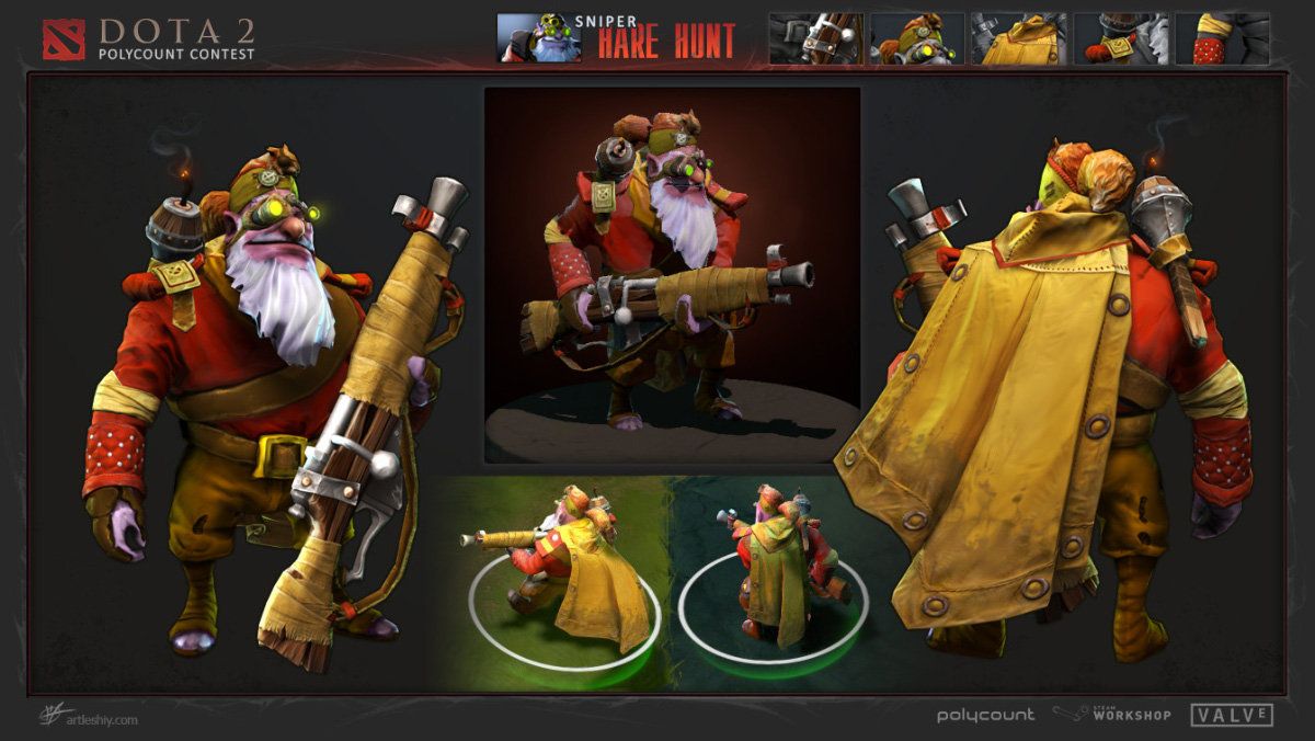 artstation dota 2 sniper harehunt set oleg leshiy shekhovtsov