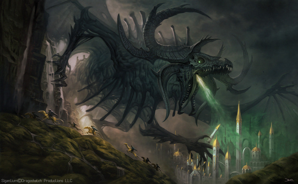 Stygius, the demonic necromantic dragon for the upcoming RPG book, Sigantium